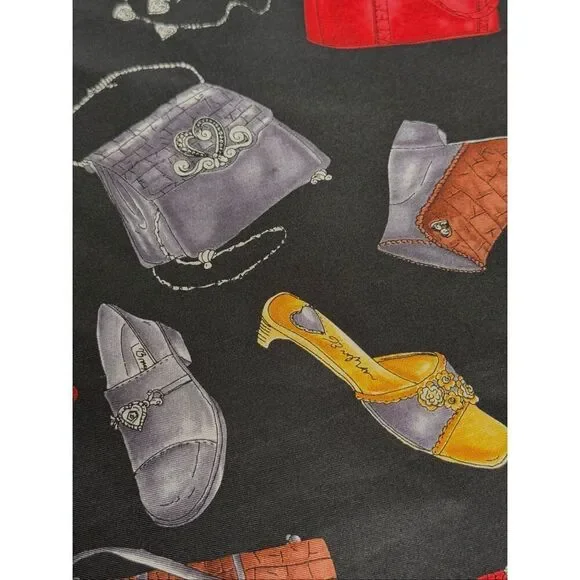 Brighton 100% silk scarf with fashion accessories print size 21” X 21” - Picture 9 of 12